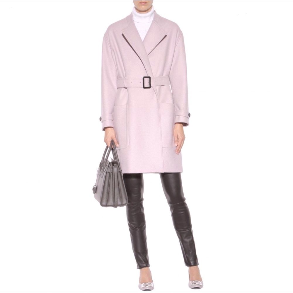 Burberry HERONSBY Wool Wrap Coat in Pale Orchid